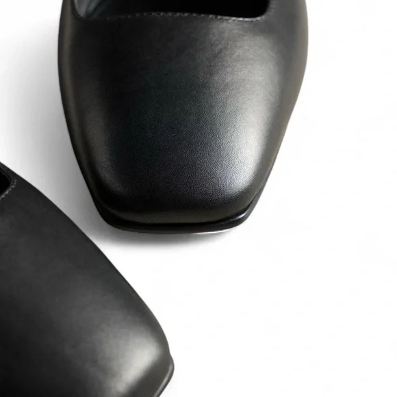 Jeffrey Campbell Elise Black Leather Mary Janes Ballet Flats 7 New - Picture 8 of 10